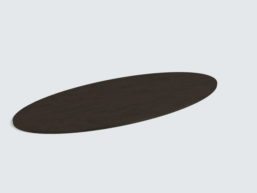 Tischplatte oval / kreisförmig Oxid