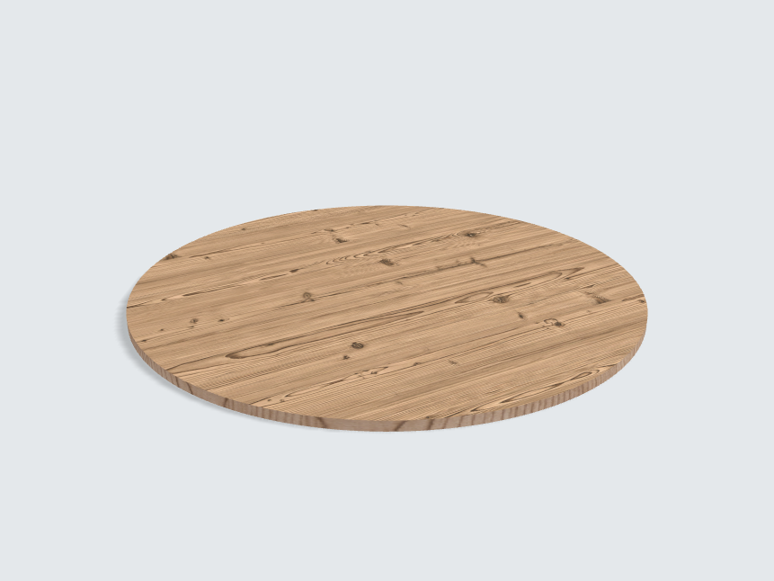 Tischplatte oval / kreisförmig Pinie Antic