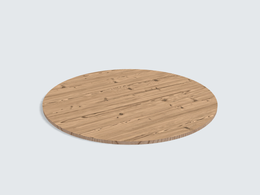 Tischplatte oval / kreisförmig Pinie Antic