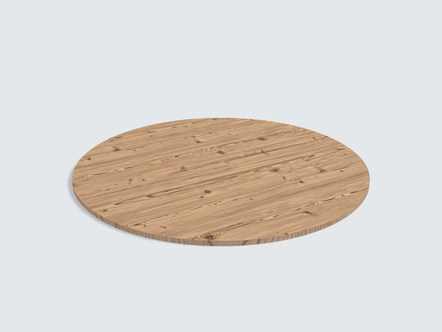Tischplatte oval / kreisförmig Pinie Antic