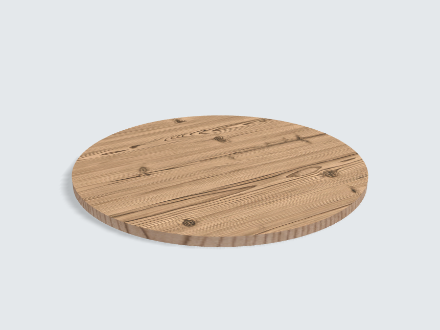 Tischplatte oval / kreisförmig Pinie Antic