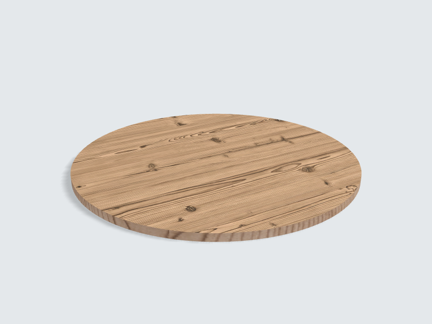 Tischplatte oval / kreisförmig Pinie Antic