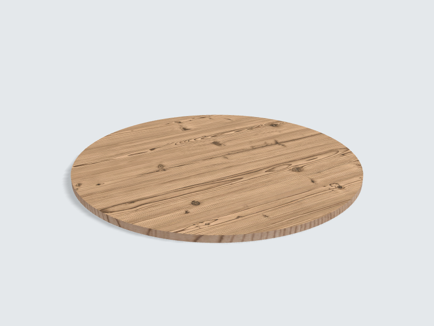 Tischplatte oval / kreisförmig Pinie Antic