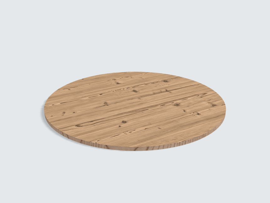 Tischplatte oval / kreisförmig Pinie Antic