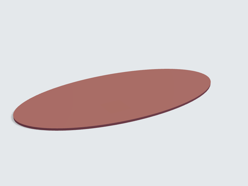 Tischplatte oval / kreisförmig Rostrot