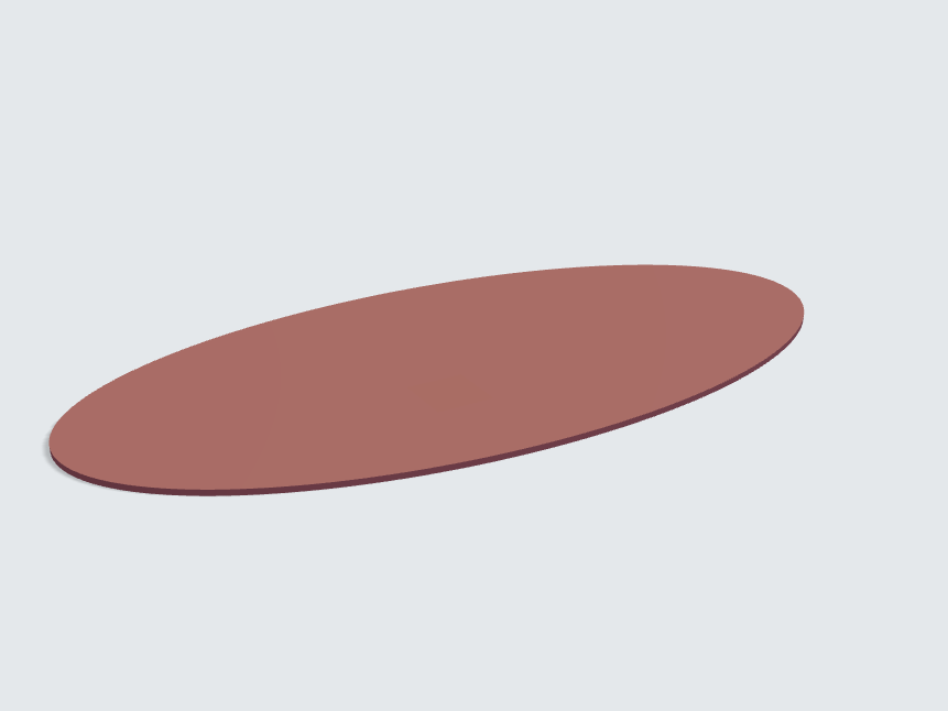 Tischplatte oval / kreisförmig Rostrot