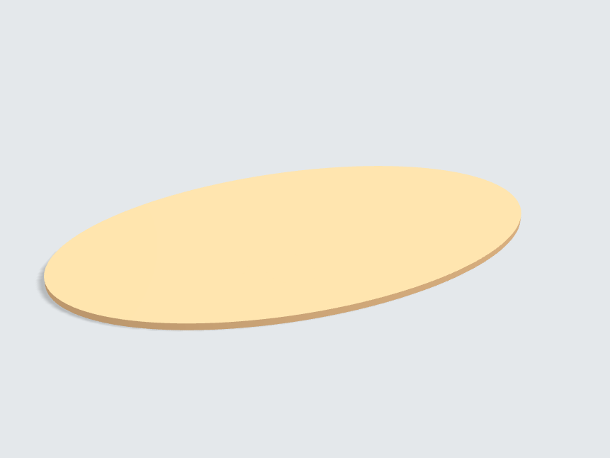 Tischplatte oval / kreisförmig Sandgelb