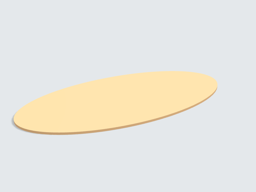 Tischplatte oval / kreisförmig Sandgelb