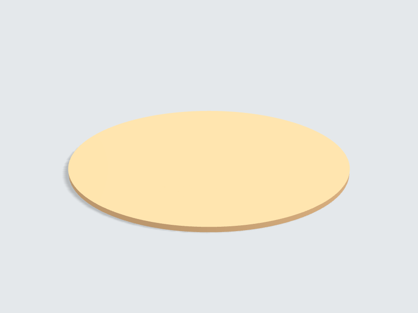 Tischplatte oval / kreisförmig Sandgelb