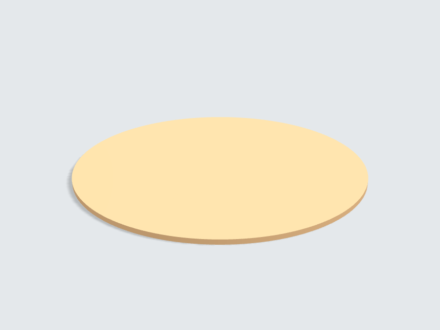 Tischplatte oval / kreisförmig Sandgelb