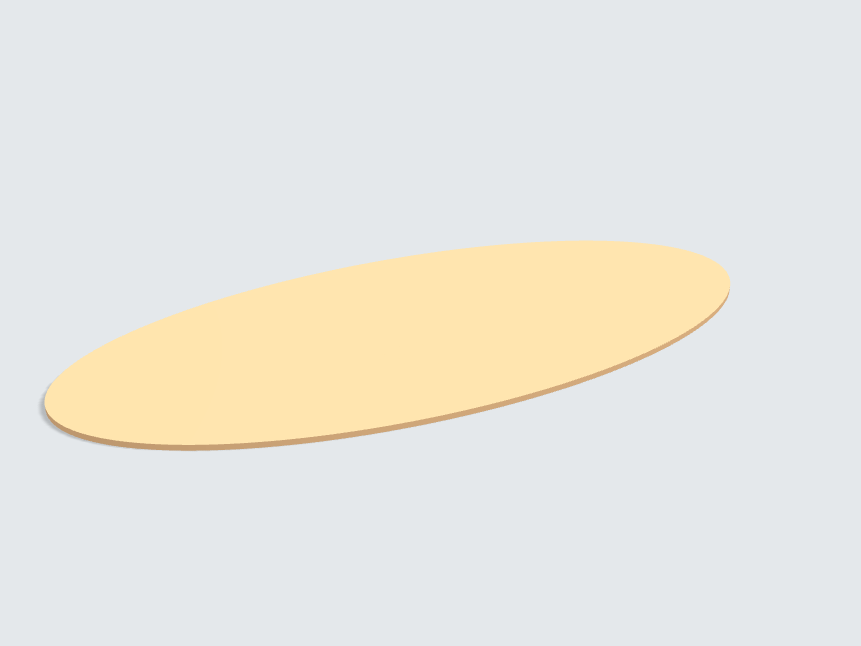 Tischplatte oval / kreisförmig Sandgelb