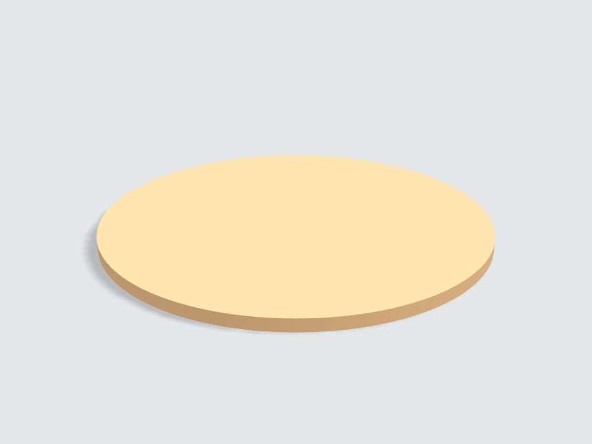 Tischplatte oval / kreisförmig Sandgelb