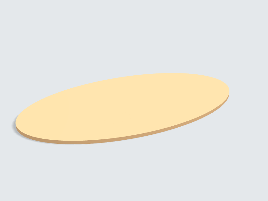 Tischplatte oval / kreisförmig Sandgelb