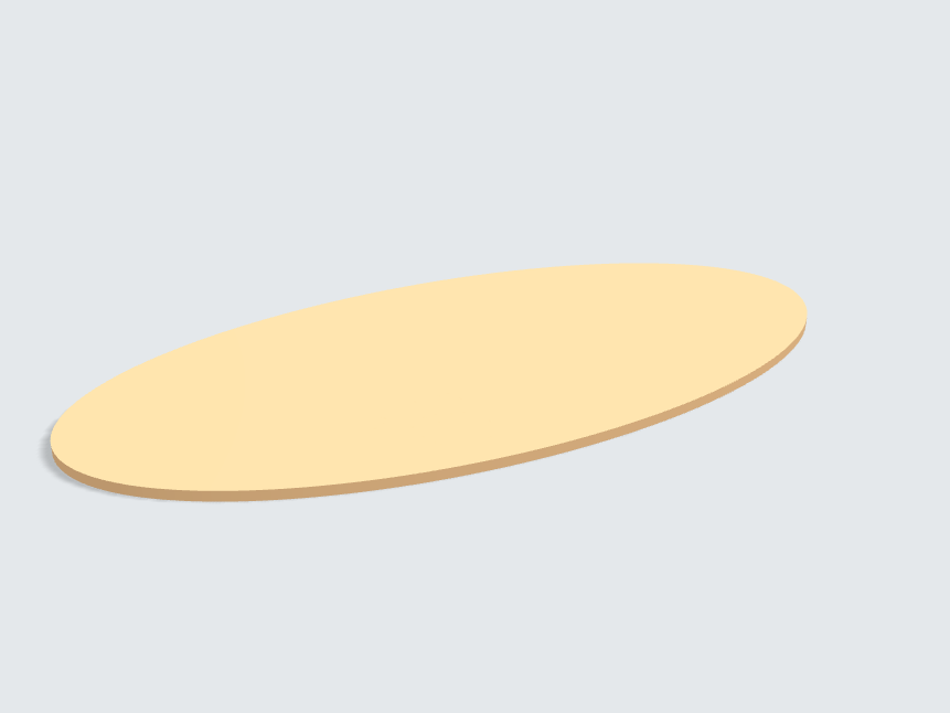 Tischplatte oval / kreisförmig Sandgelb