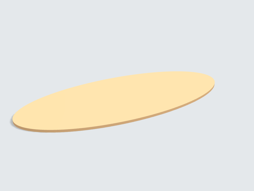 Tischplatte oval / kreisförmig Sandgelb