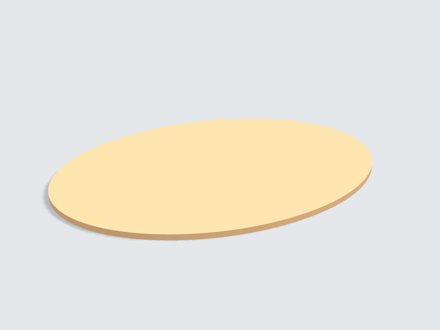Tischplatte oval / kreisförmig Sandgelb