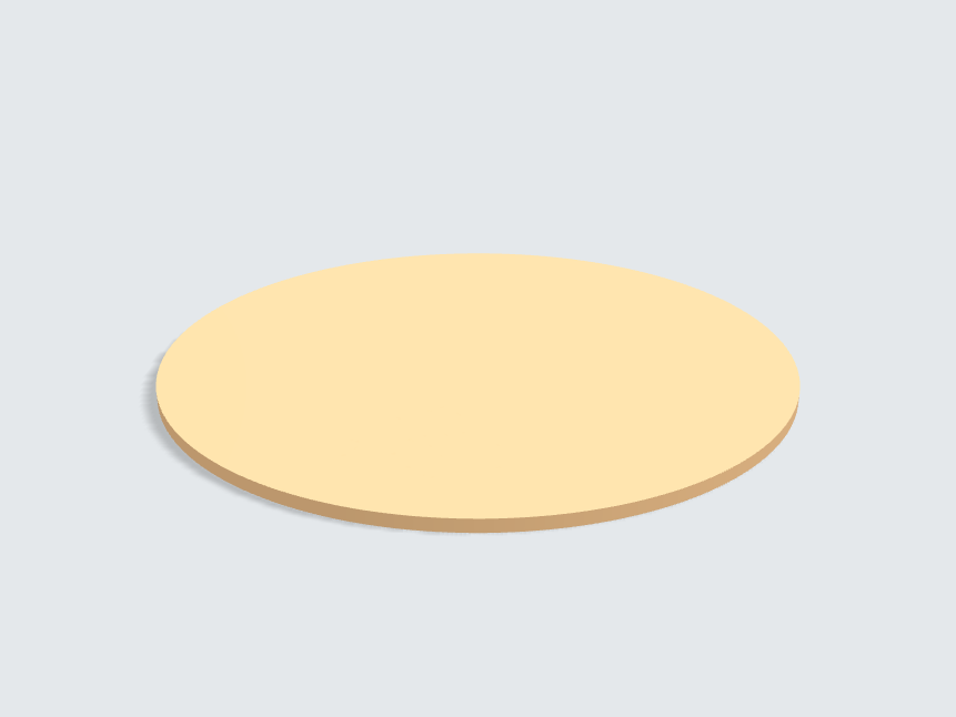 Tischplatte oval / kreisförmig Sandgelb