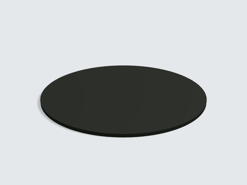 Tischplatte oval / kreisförmig Schwarz Matt Silktouch