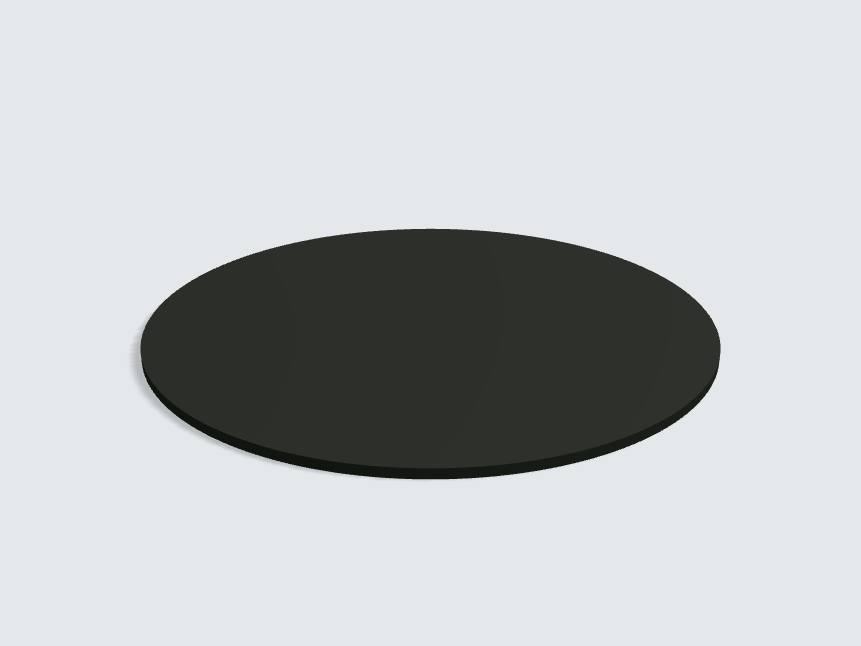 Tischplatte oval / kreisförmig Schwarz Matt Silktouch
