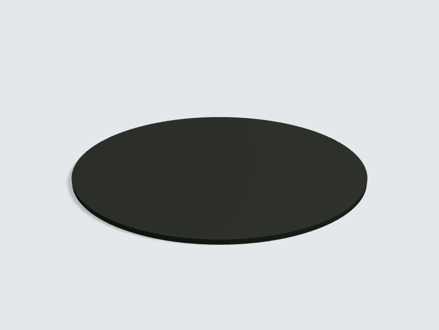 Tischplatte oval / kreisförmig Schwarz Matt Silktouch