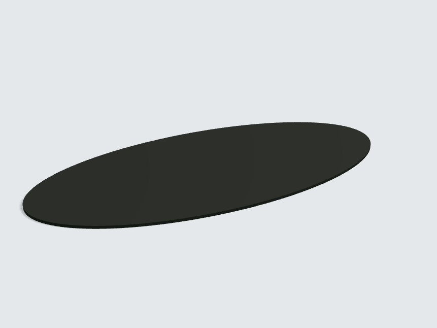 Tischplatte oval / kreisförmig Schwarz Matt Silktouch