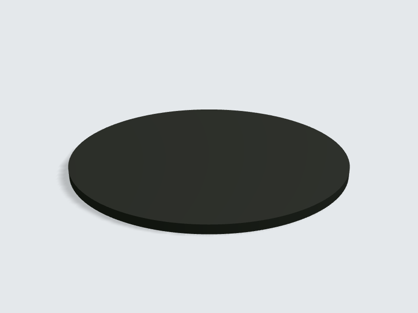 Tischplatte oval / kreisförmig Schwarz Matt Silktouch