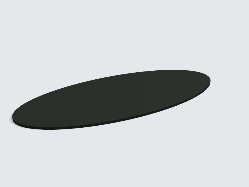 Tischplatte oval / kreisförmig Schwarz Matt Silktouch