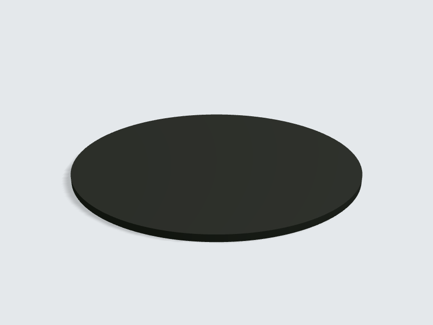 Tischplatte oval / kreisförmig Schwarz Matt Silktouch