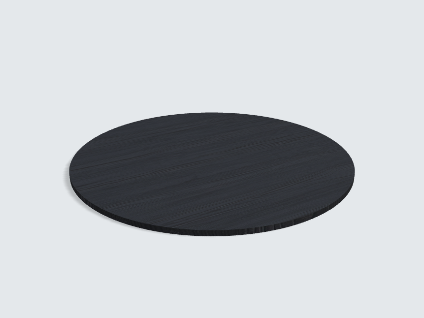 Tischplatte oval / kreisförmig Schwarz mit Holzstruktur