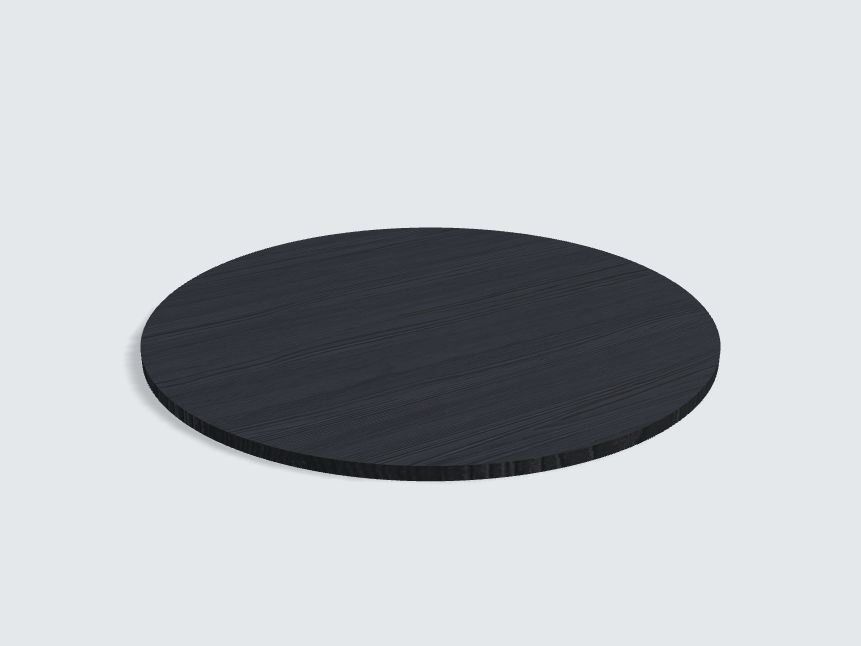 Tischplatte oval / kreisförmig Schwarz mit Holzstruktur