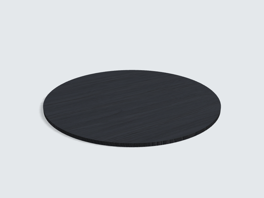 Tischplatte oval / kreisförmig Schwarz mit Holzstruktur