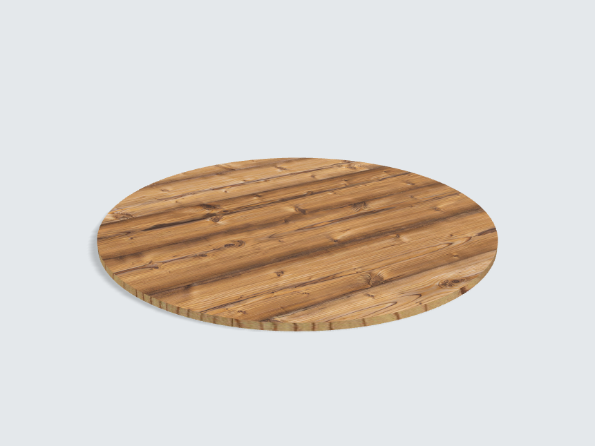 Tischplatte oval / kreisförmig Silberfichte