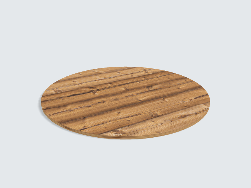 Tischplatte oval / kreisförmig Silberfichte
