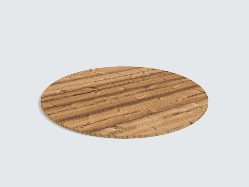 Tischplatte oval / kreisförmig Silberfichte
