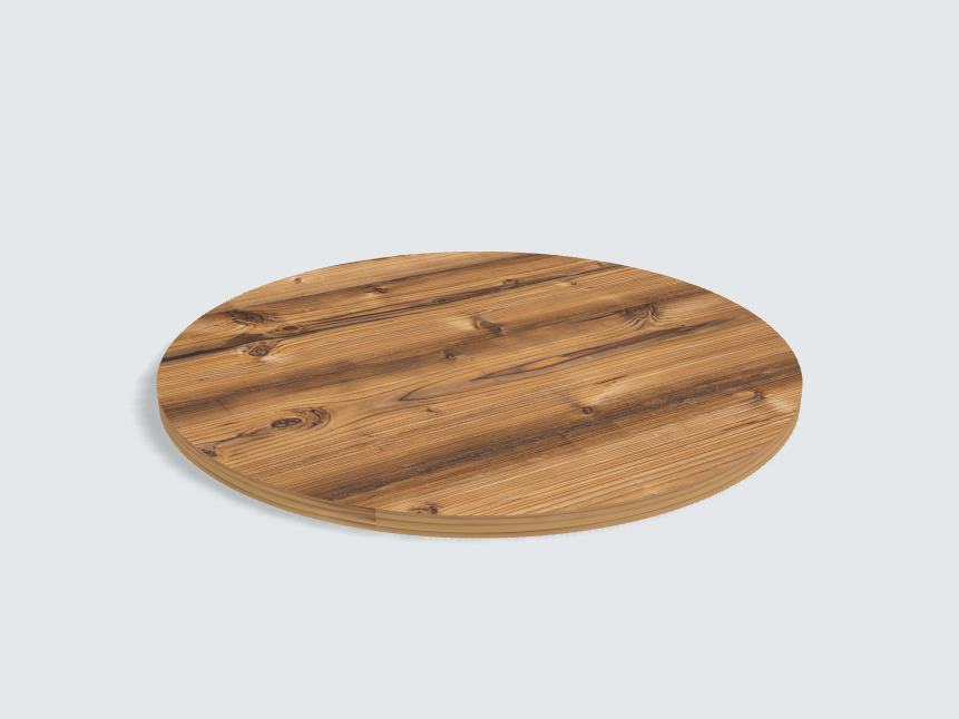 Tischplatte oval / kreisförmig Silberfichte