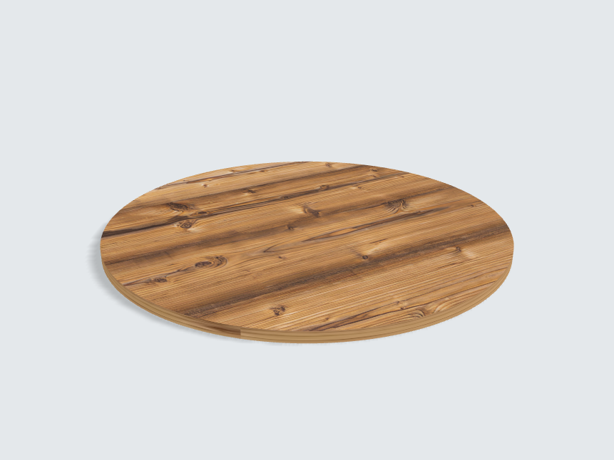 Tischplatte oval / kreisförmig Silberfichte
