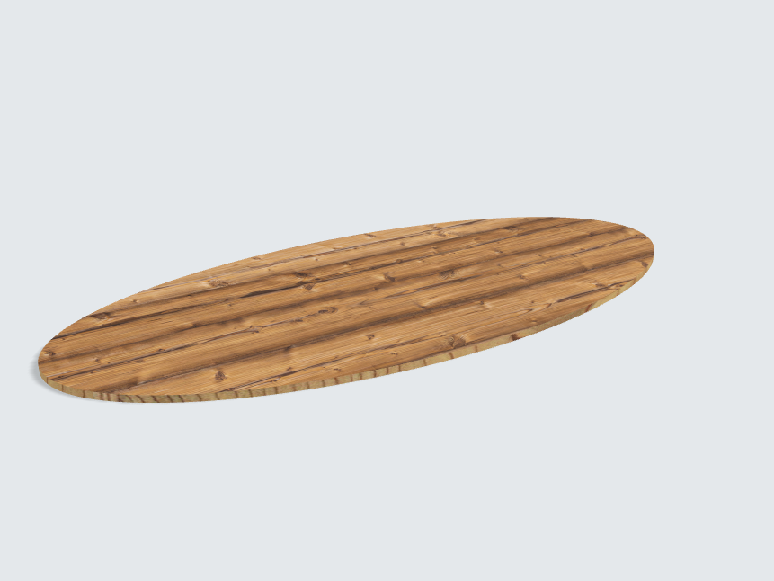 Tischplatte oval / kreisförmig Silberfichte