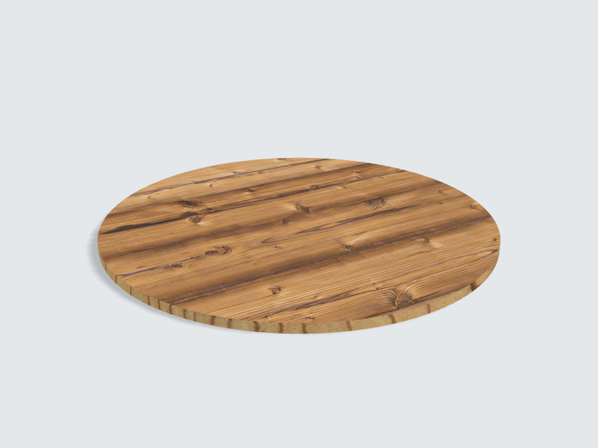 Tischplatte oval / kreisförmig Silberfichte