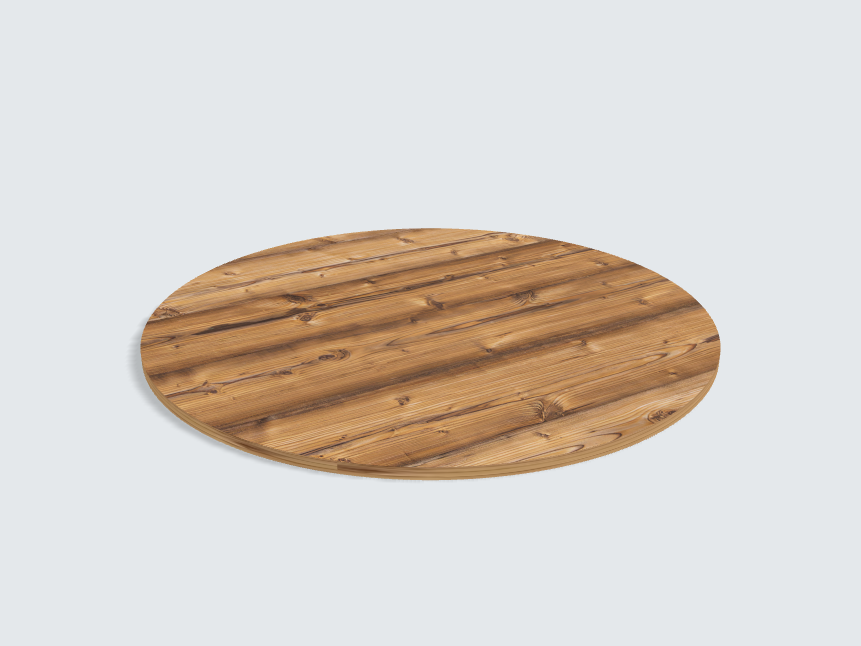 Tischplatte oval / kreisförmig Silberfichte