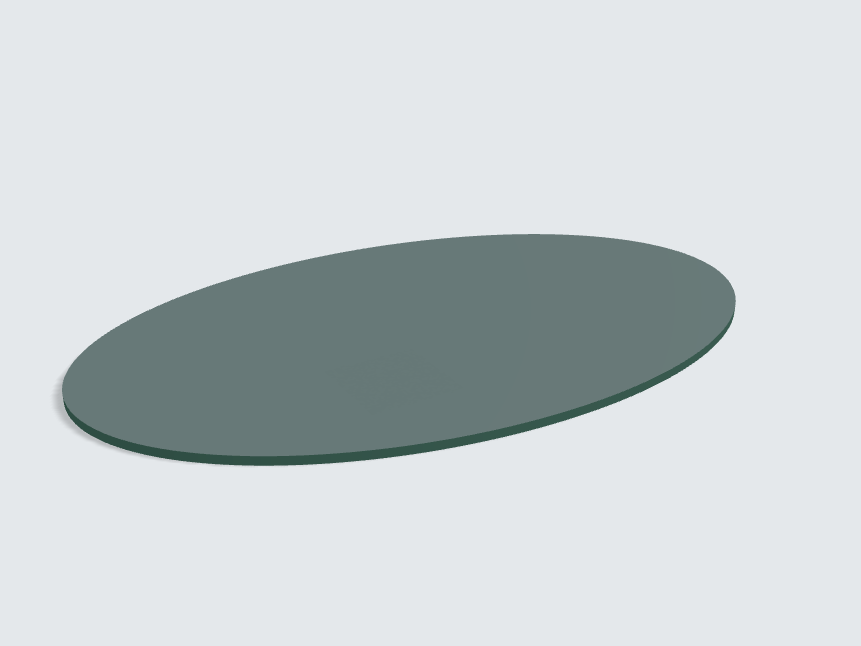Tischplatte oval / kreisförmig Steingrün