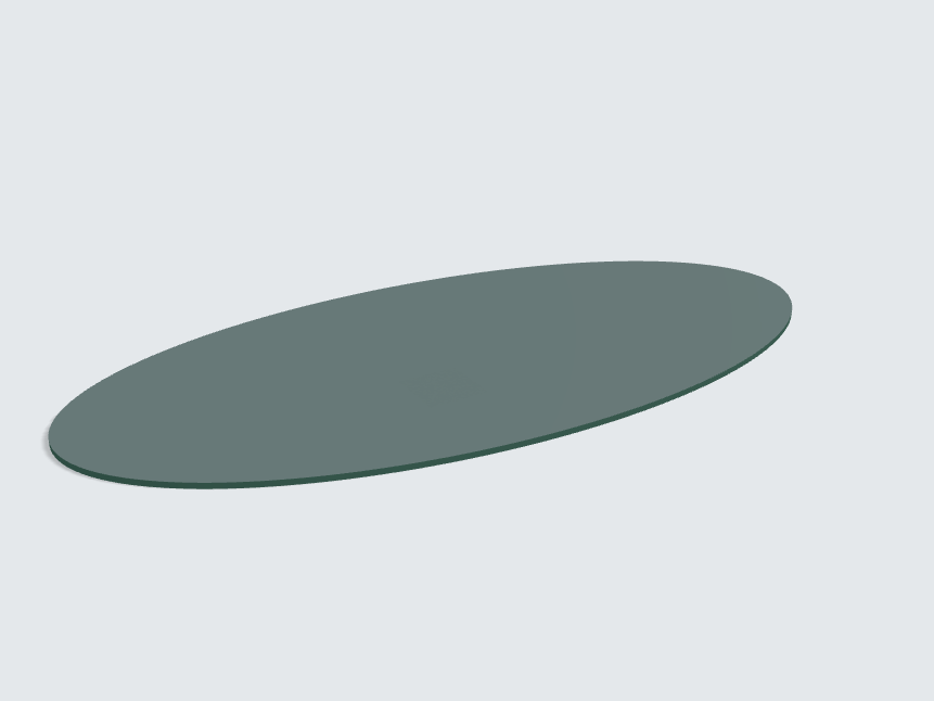 Tischplatte oval / kreisförmig Steingrün