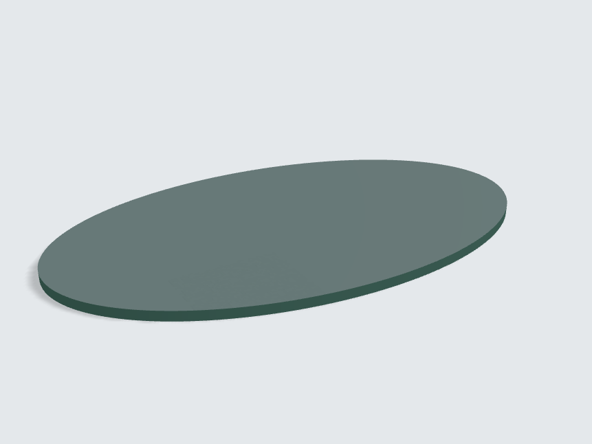 Tischplatte oval / kreisförmig Steingrün