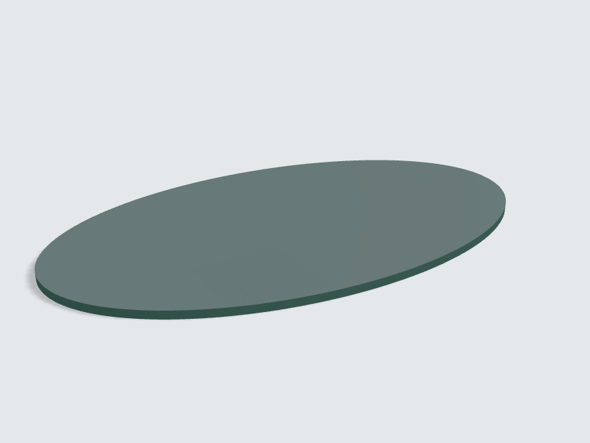 Tischplatte oval / kreisförmig Steingrün