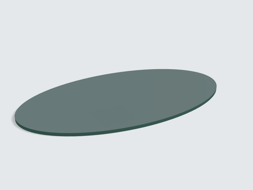 Tischplatte oval / kreisförmig Steingrün