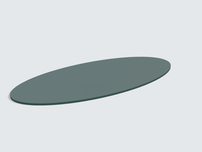 Tischplatte oval / kreisförmig Steingrün