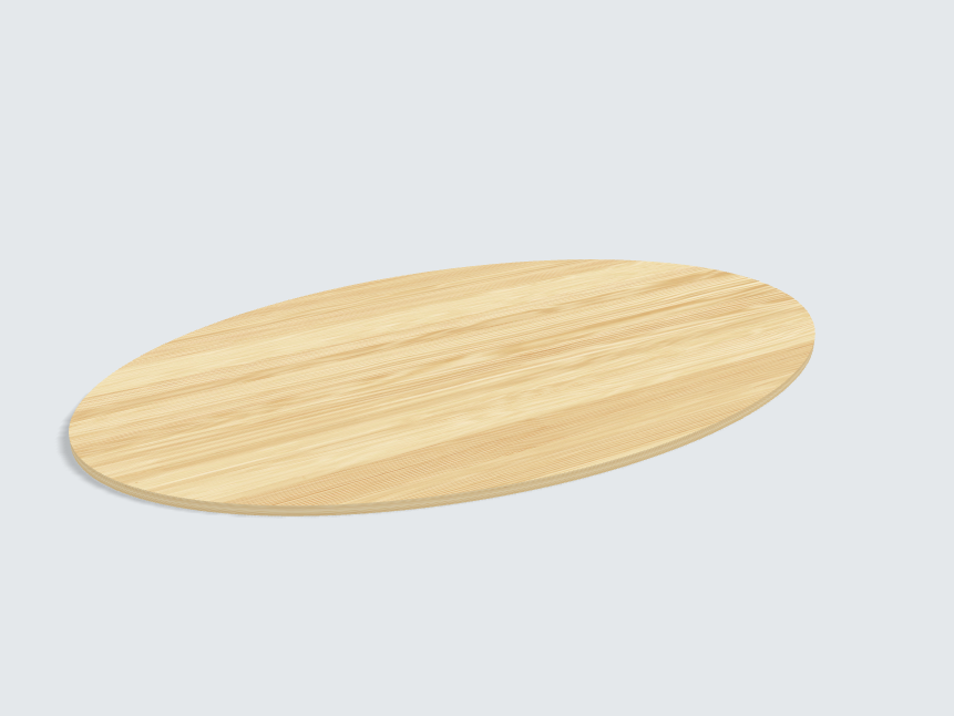 Tischplatte oval / kreisförmig Tanne Furnier