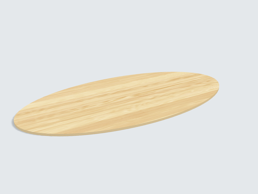 Tischplatte oval / kreisförmig Tanne Furnier