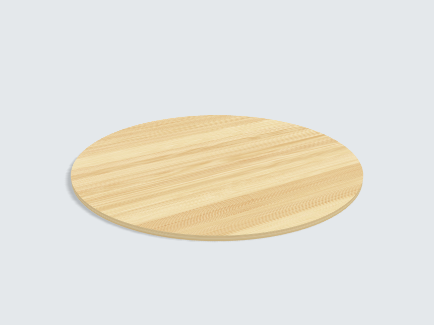 Tischplatte oval / kreisförmig Tanne Furnier