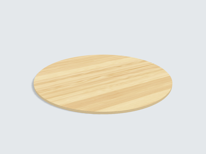 Tischplatte oval / kreisförmig Tanne Furnier