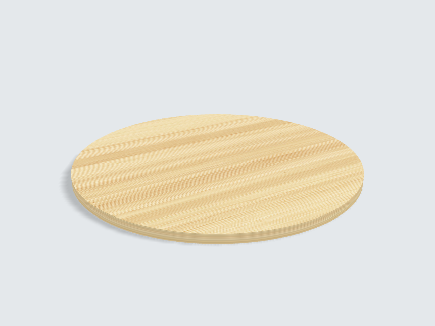 Tischplatte oval / kreisförmig Tanne Furnier